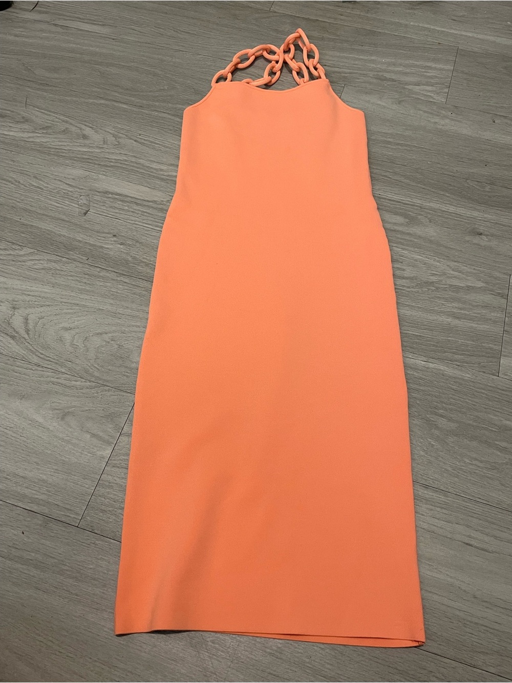 Alice + Olivia Coral Chain-Strap Midi Dress